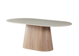 FM37023NT-OT 7PC Dining Set Natural Finish Contemporary Style Orlandi Collection By Furniture of America