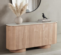 FM37023NT-OT 7PC Dining Set Natural Finish Contemporary Style Orlandi Collection By Furniture of America