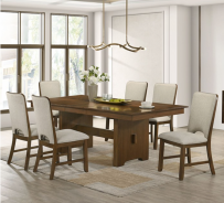 FM32004WN 7PC Dining Set Mid-Century Modern Style Walnut Finish Horsholm Collection By Furniture of America