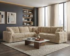 FM67011BG Modular Sectional Sand Fabric Contemporary Style Mckenna Collection  By Furniture of America
