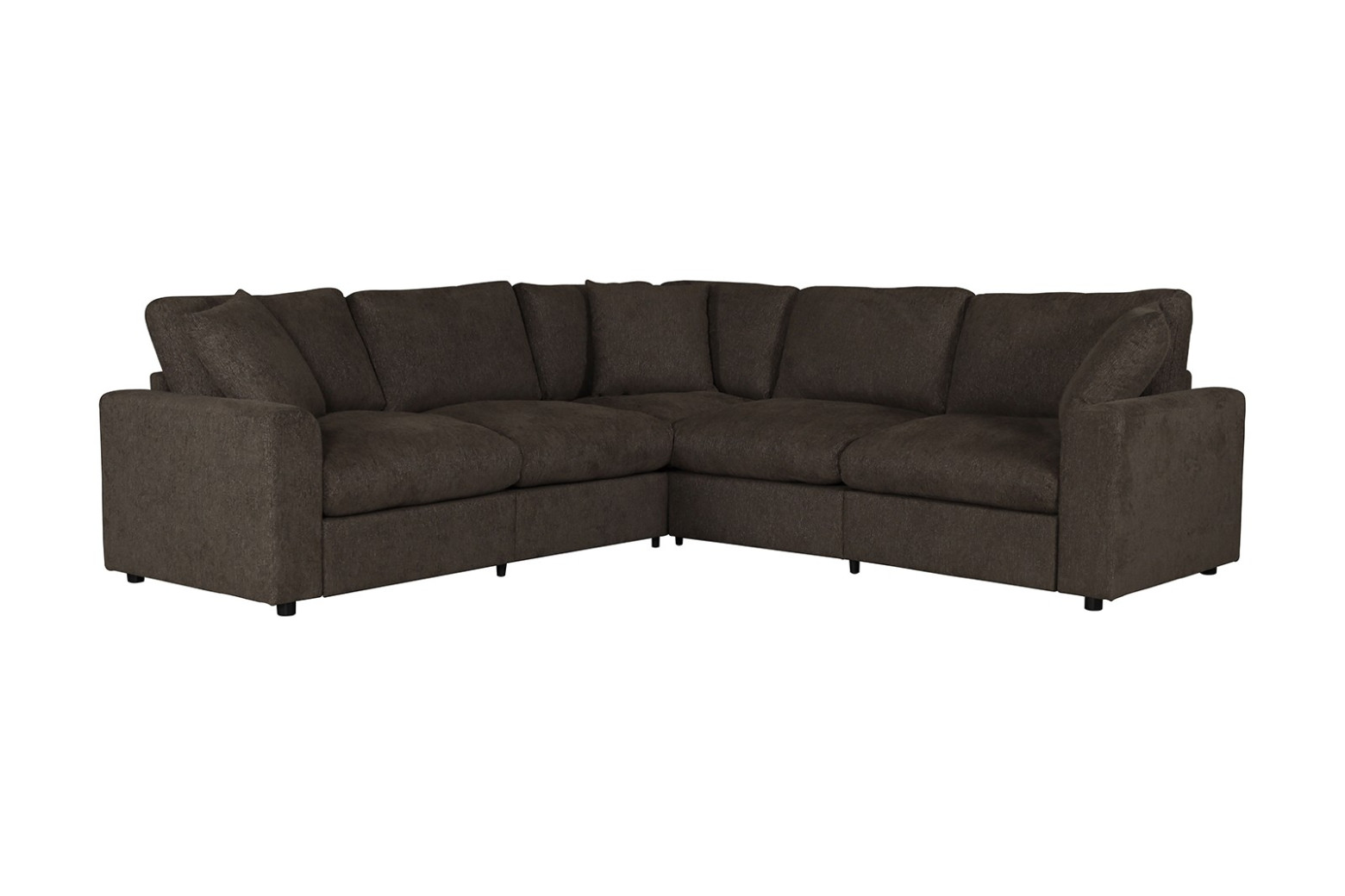 FM67010DG Sectional Dark Gray Fabric, Transitional Style Crowle Collection By Furniture of America