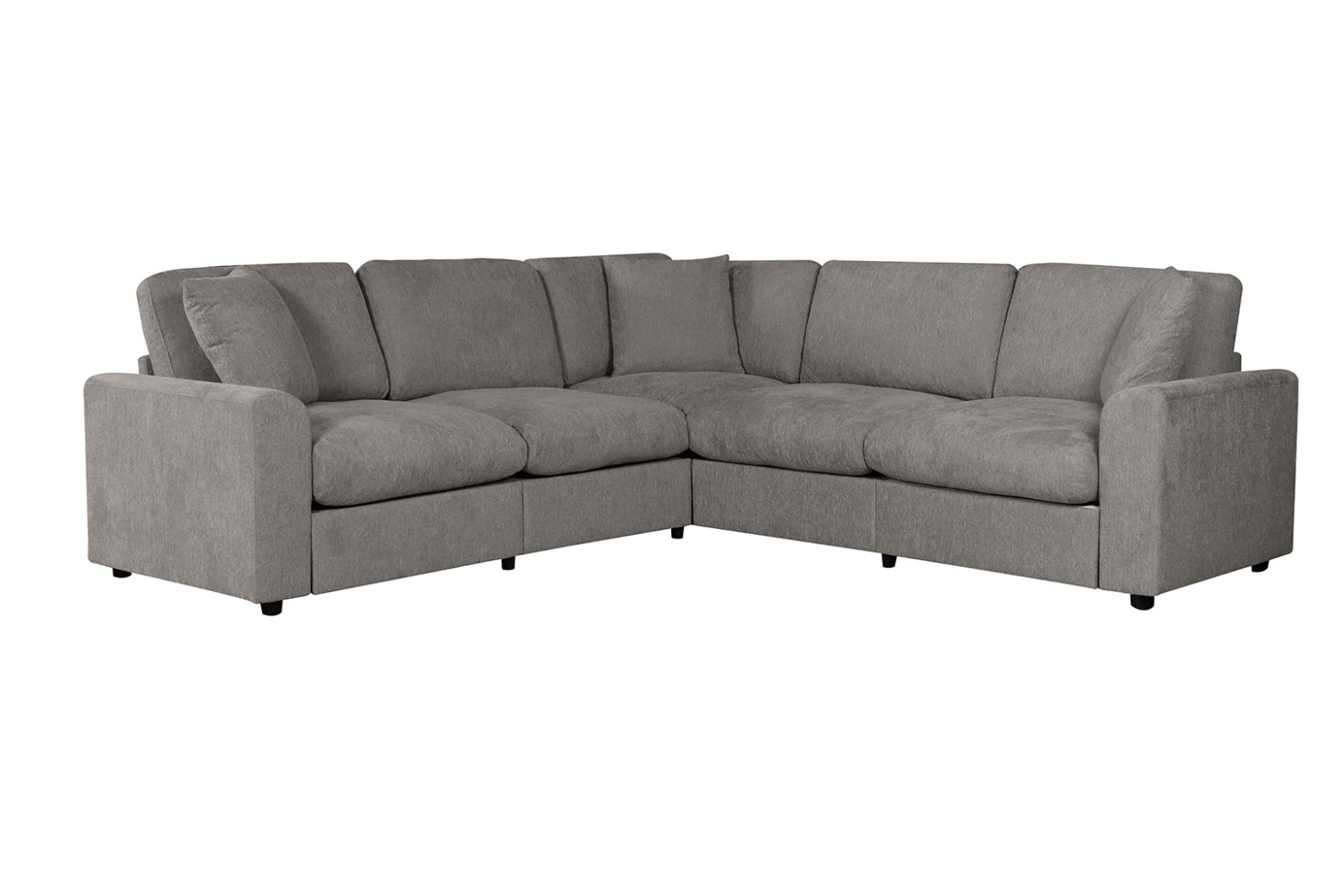 FM67010LG Sectional Light Gray Fabric, Transitional Style Crowle Collection By Furniture of America