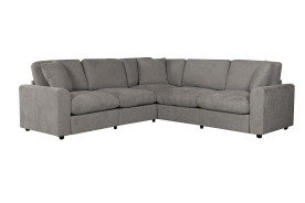 FM67010LG Sectional Light Gray Fabric, Transitional Style Crowle Collection By Furniture of America