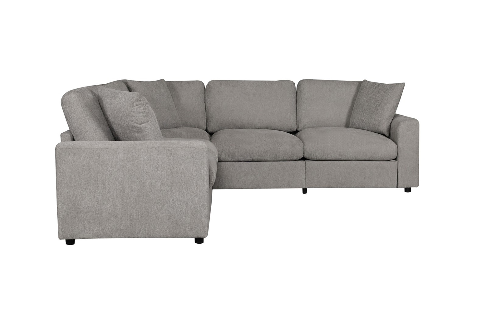FM67010LG Sectional Light Gray Fabric, Transitional Style Crowle Collection By Furniture of America