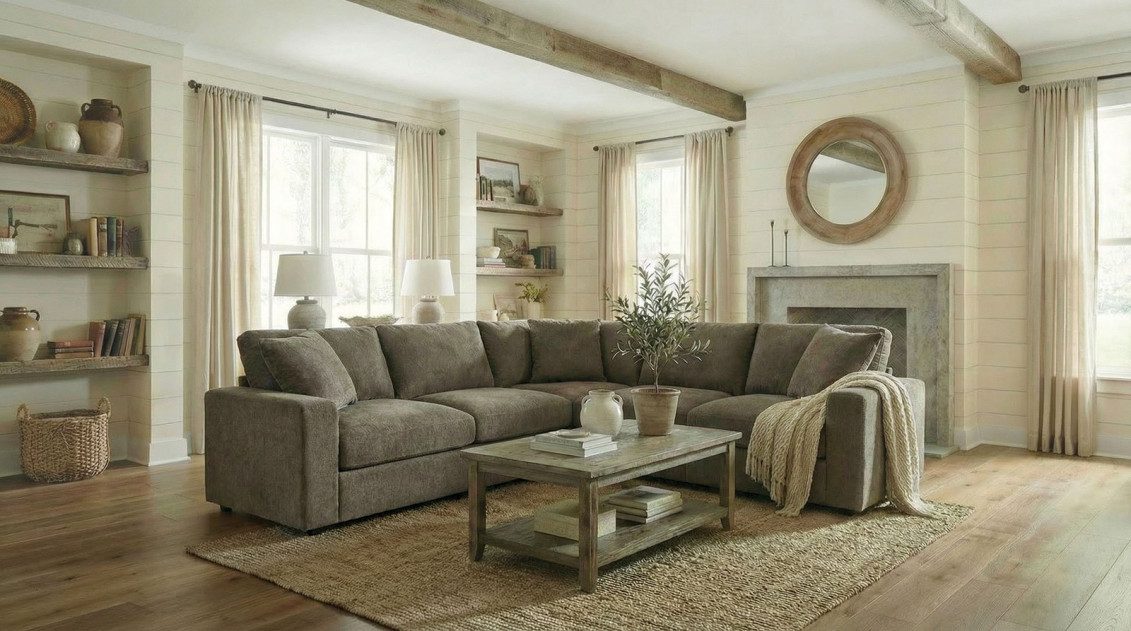 Crowle Cocoa Brown Sectional | Furniture of America | Free Delivery