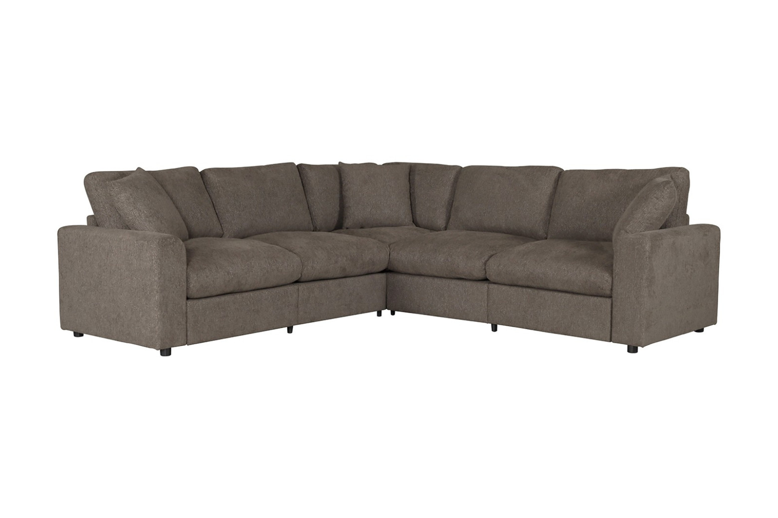 FM67010BR Sectional Light Gray Fabric, Transitional Style Crowle Collection By Furniture of America