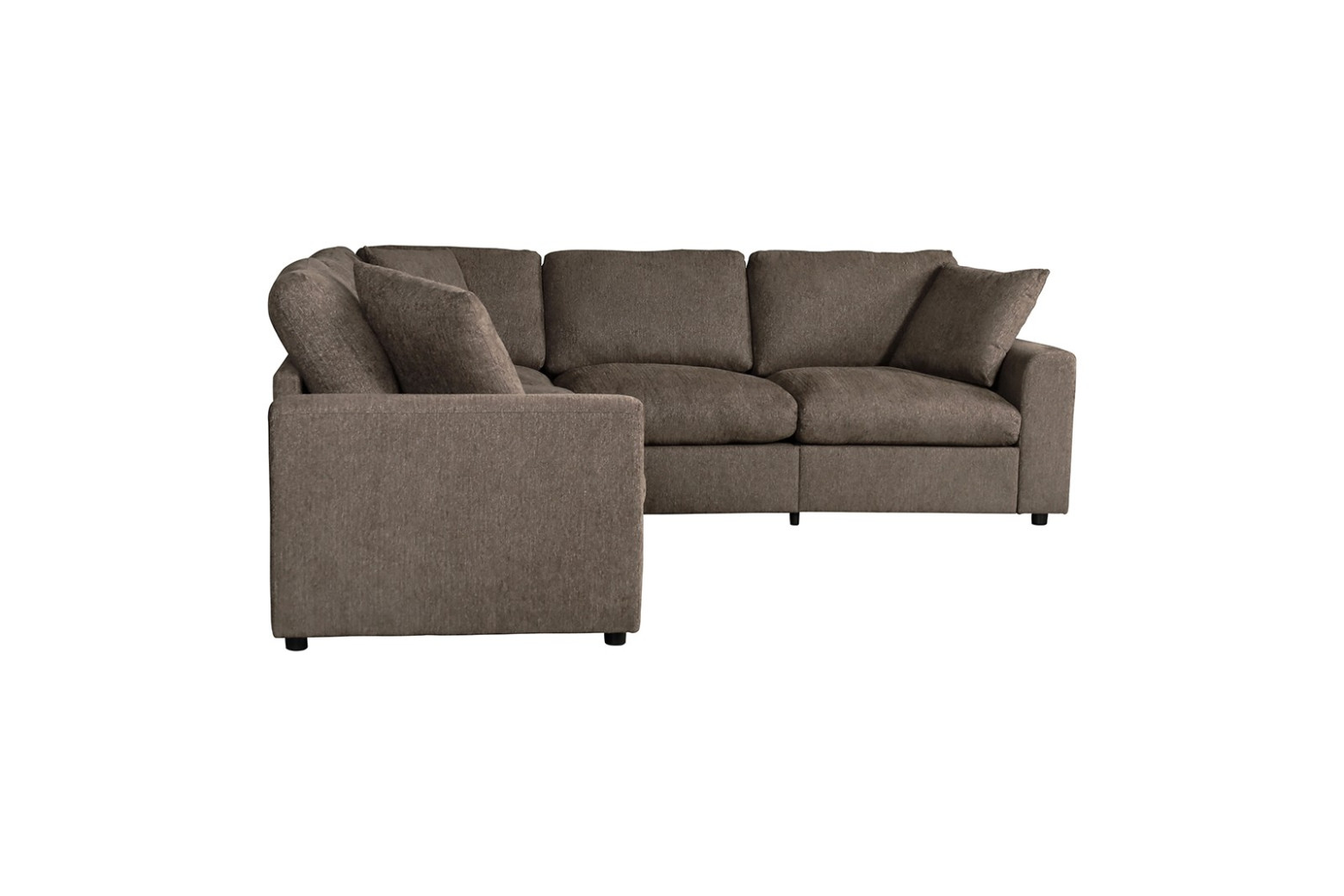 FM67010BR Sectional Light Gray Fabric, Transitional Style Crowle Collection By Furniture of America
