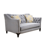 SM2296GY 2PC Sofa & Loveseat Gray Fabric Transitional Style Wilmette Collection By Furniture of America