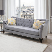 SM2296GY 2PC Sofa & Loveseat Gray Fabric Transitional Style Wilmette Collection By Furniture of America