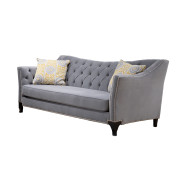 SM2296GY 2PC Sofa & Loveseat Gray Fabric Transitional Style Wilmette Collection By Furniture of America
