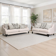 SM2201TP 2PC Sofa & Loveseat Taupe Fabric Transitional Style Lowell Collection By Furniture of America