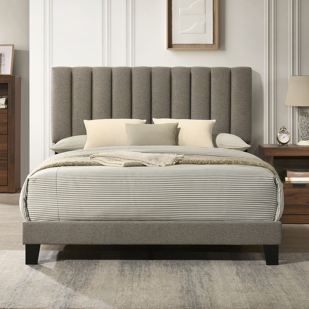 FM72026WN 5PC Queen Bedroom Set Contemporary Style Grey/Walnut  Finish Altimari Collection by Furniture of America