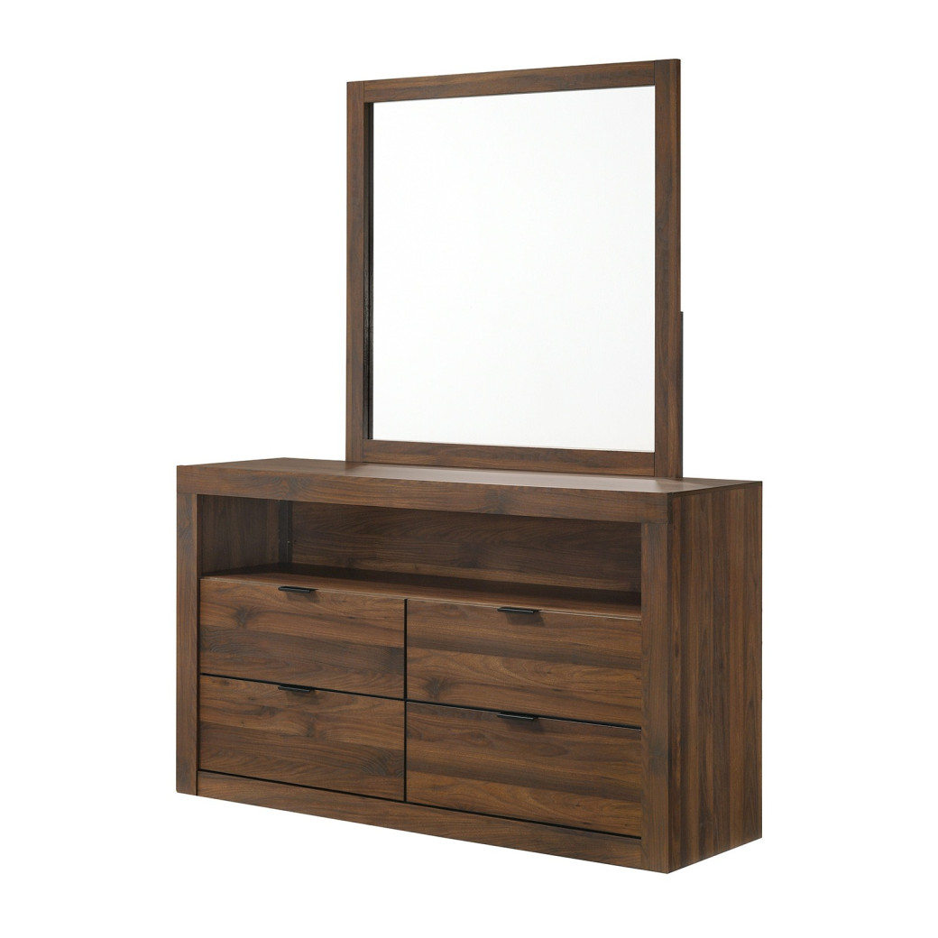 FM72026WN 5PC Queen Bedroom Set Contemporary Style Grey/Walnut  Finish Altimari Collection by Furniture of America