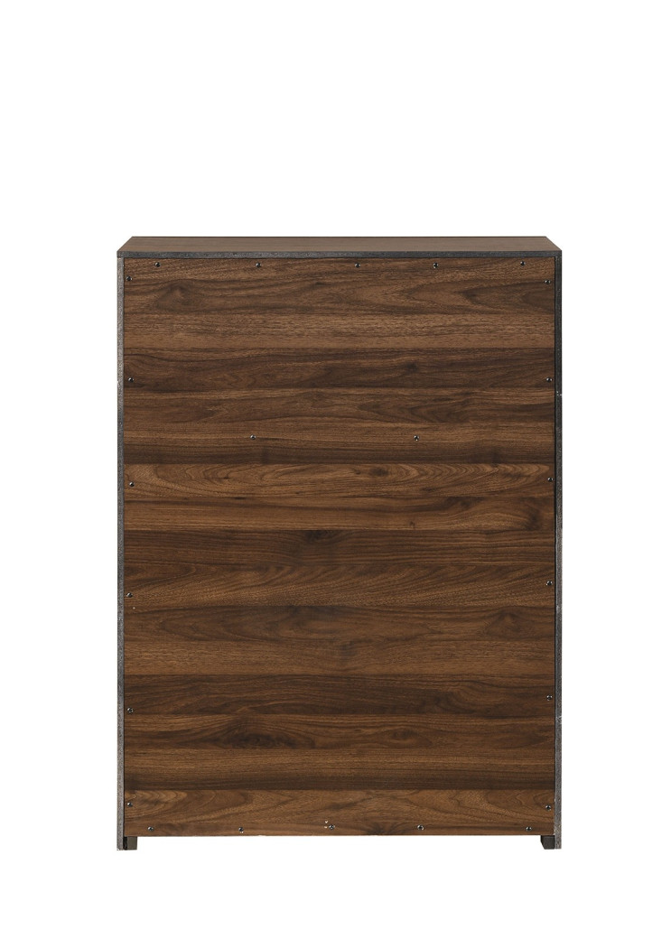 FM72026WN 5PC Queen Bedroom Set Contemporary Style Grey/Walnut  Finish Altimari Collection by Furniture of America
