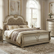 FM7670GD 5PC Queen Bedroom Set Traditional Style Gold Champagne Finish Fromberg Collection by Furniture of America