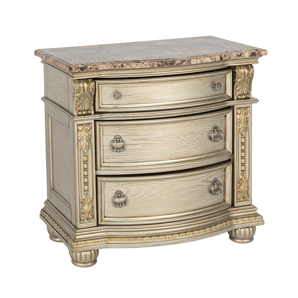 FM7670GD 5PC Queen Bedroom Set Traditional Style Gold Champagne Finish Fromberg Collection by Furniture of America