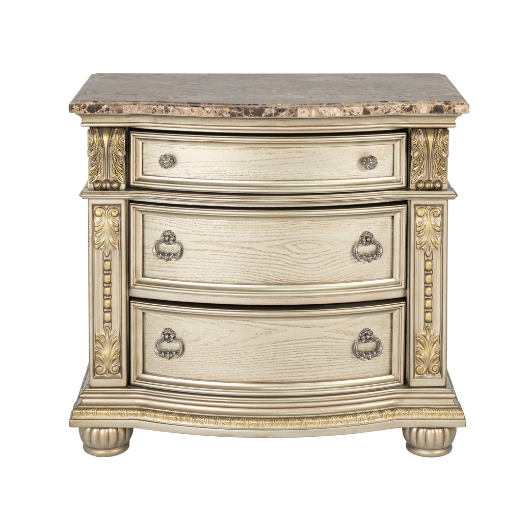 FM7670GD 5PC Queen Bedroom Set Traditional Style Gold Champagne Finish Fromberg Collection by Furniture of America