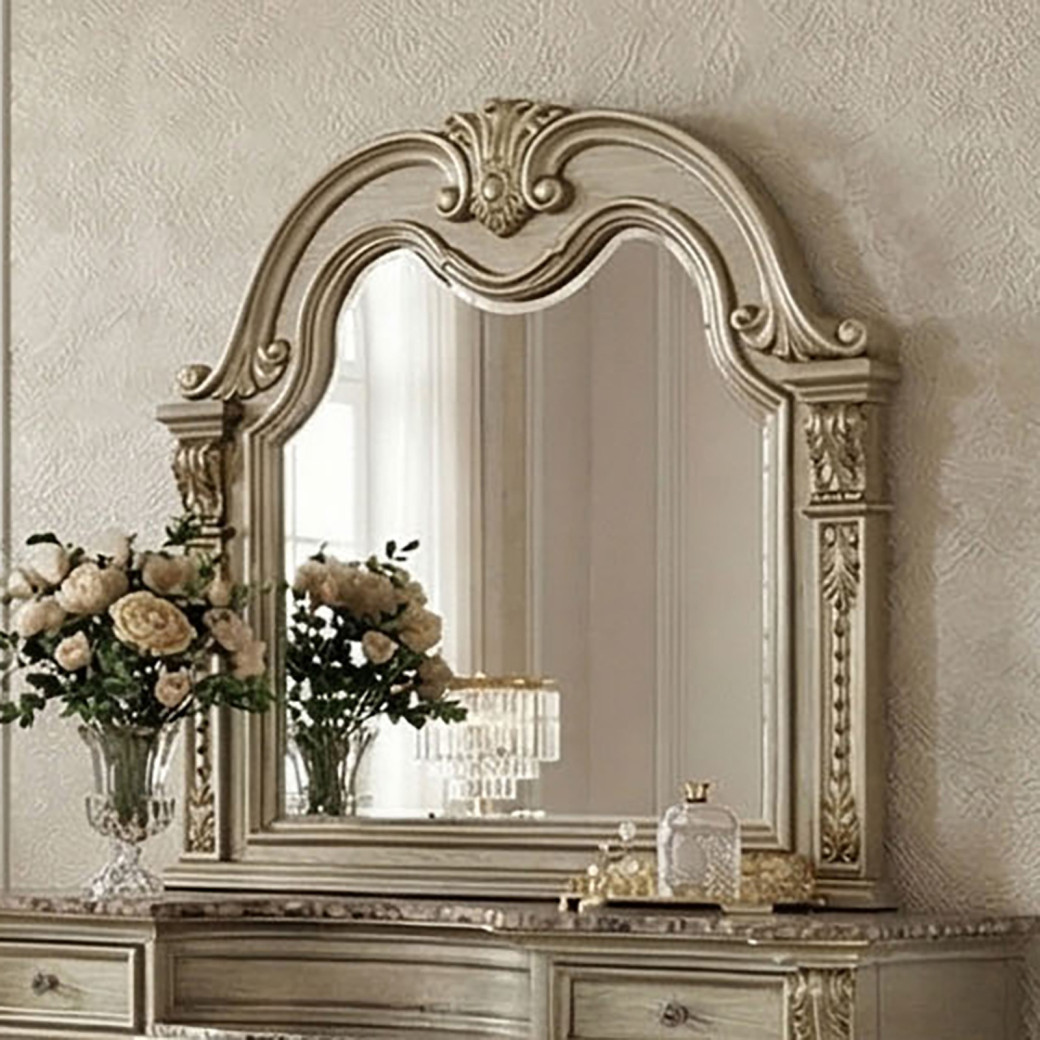 FM7670GD 5PC Queen Bedroom Set Traditional Style Gold Champagne Finish Fromberg Collection by Furniture of America