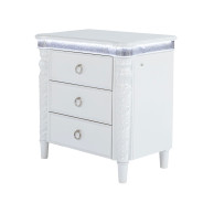 FM74007WH 5PC Queen Bedroom Set Glam Style Pearl/White Finish Swindon Collection by Furniture of America