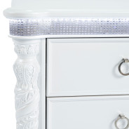 FM74007WH 5PC Queen Bedroom Set Glam Style Pearl/White Finish Swindon Collection by Furniture of America