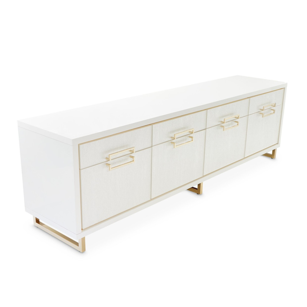 Media Cabinet Cloud White Palm Gate Collection by Michael Amini