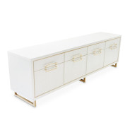 Media Cabinet Cloud White Palm Gate Collection by Michael Amini