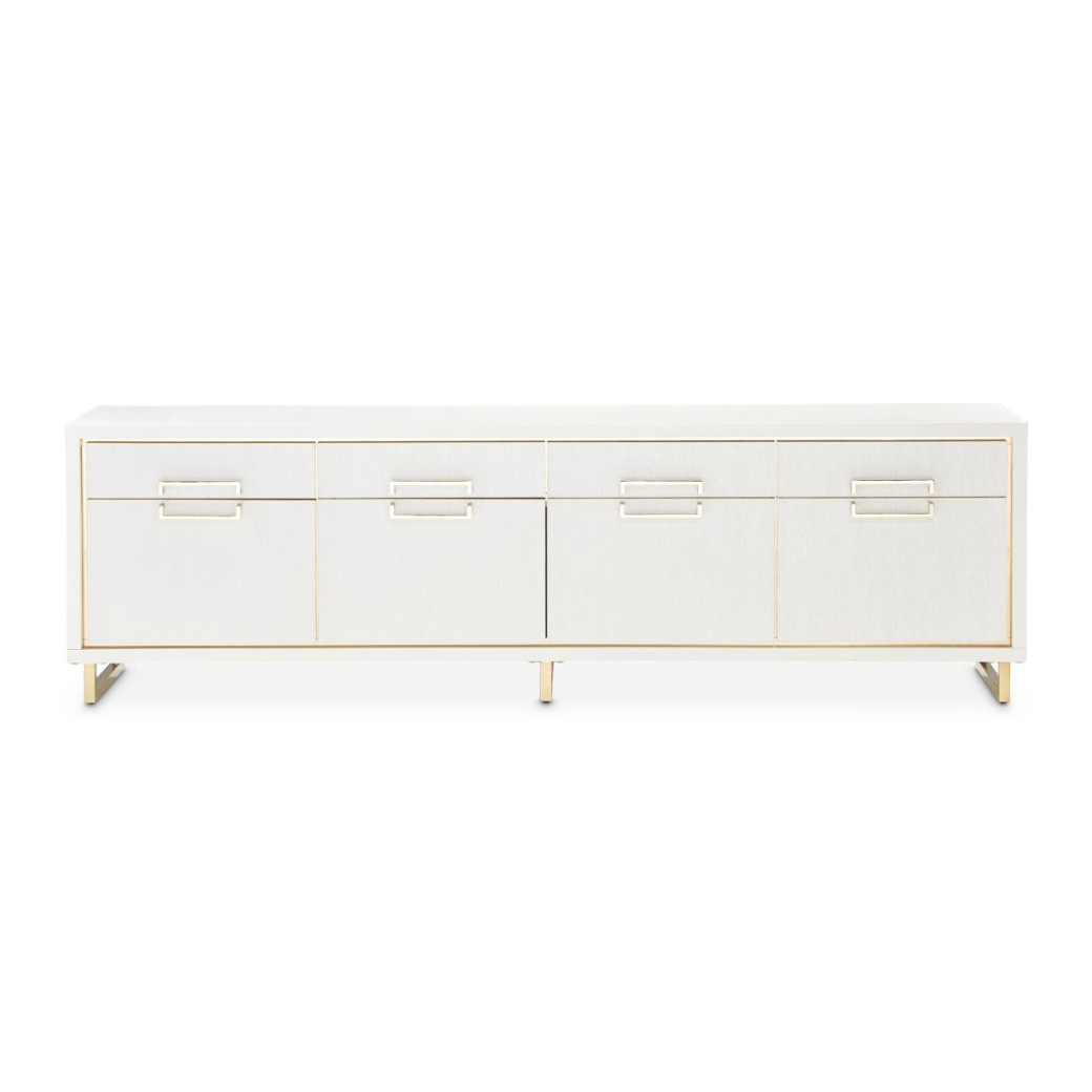Media Cabinet Cloud White Palm Gate Collection by Michael Amini