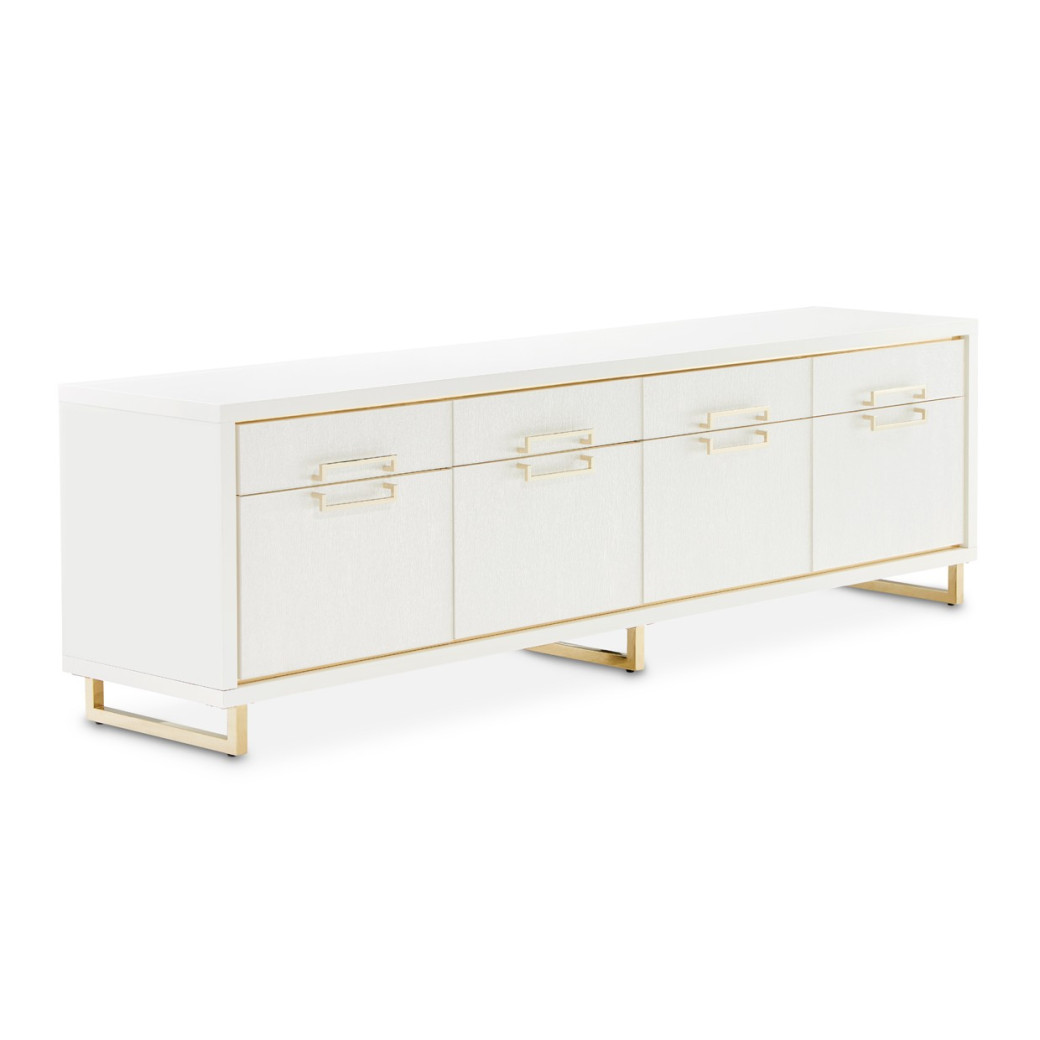 Media Cabinet Cloud White Palm Gate Collection by Michael Amini