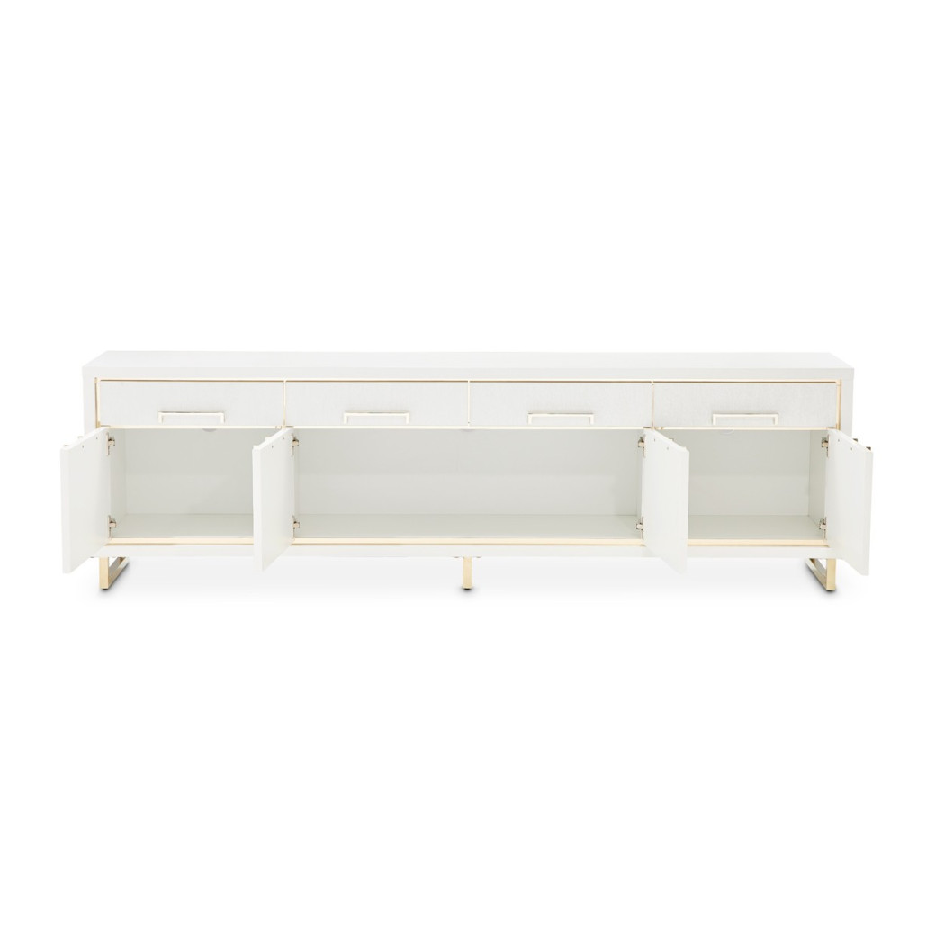 Media Cabinet Cloud White Palm Gate Collection by Michael Amini