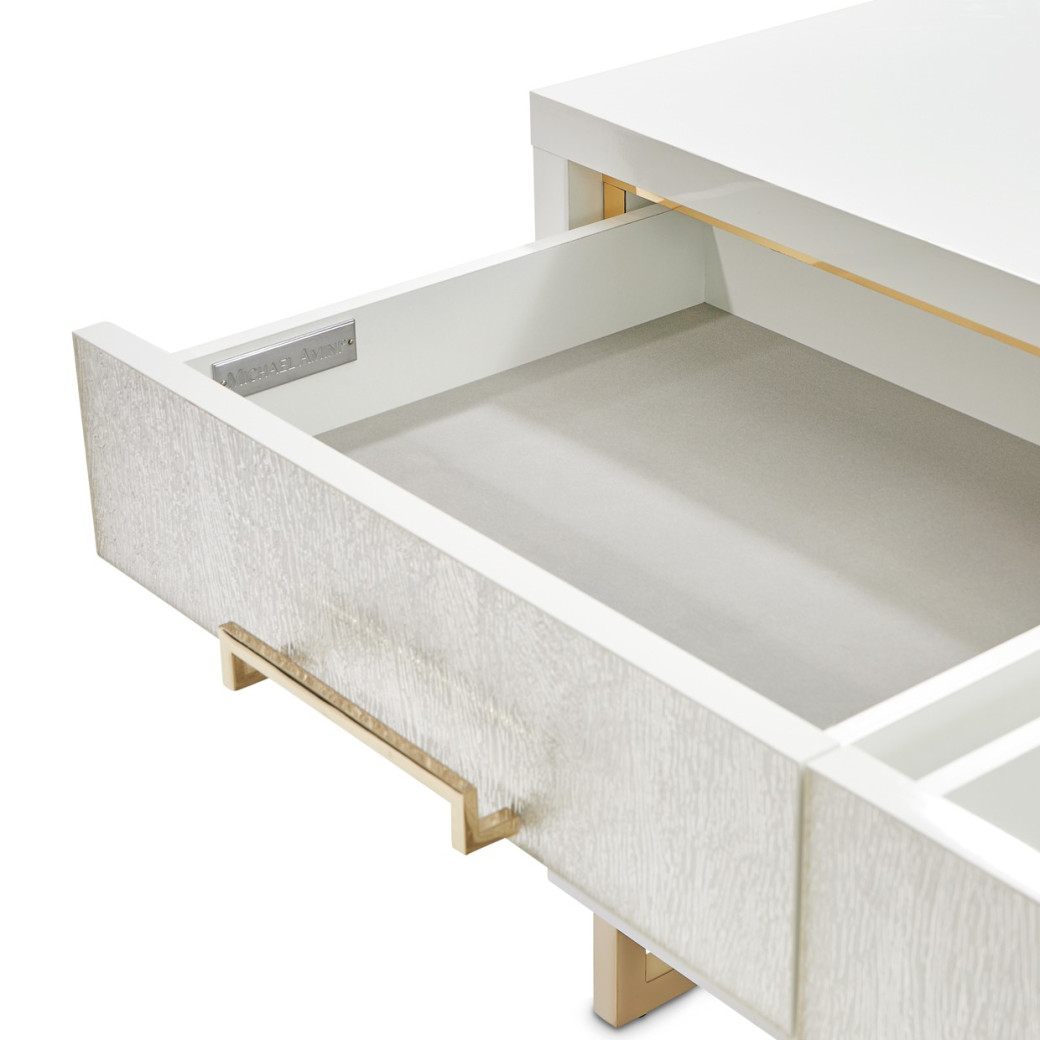 Media Cabinet Cloud White Palm Gate Collection by Michael Amini