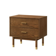 FM72034WN 5PC Bedroom Set Walnut Finish Mid-Century Modern Style Romford Collection by Furniture of America
