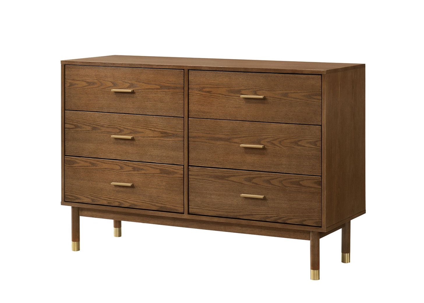 FM72034WN 5PC Bedroom Set Walnut Finish Mid-Century Modern Style Romford Collection by Furniture of America