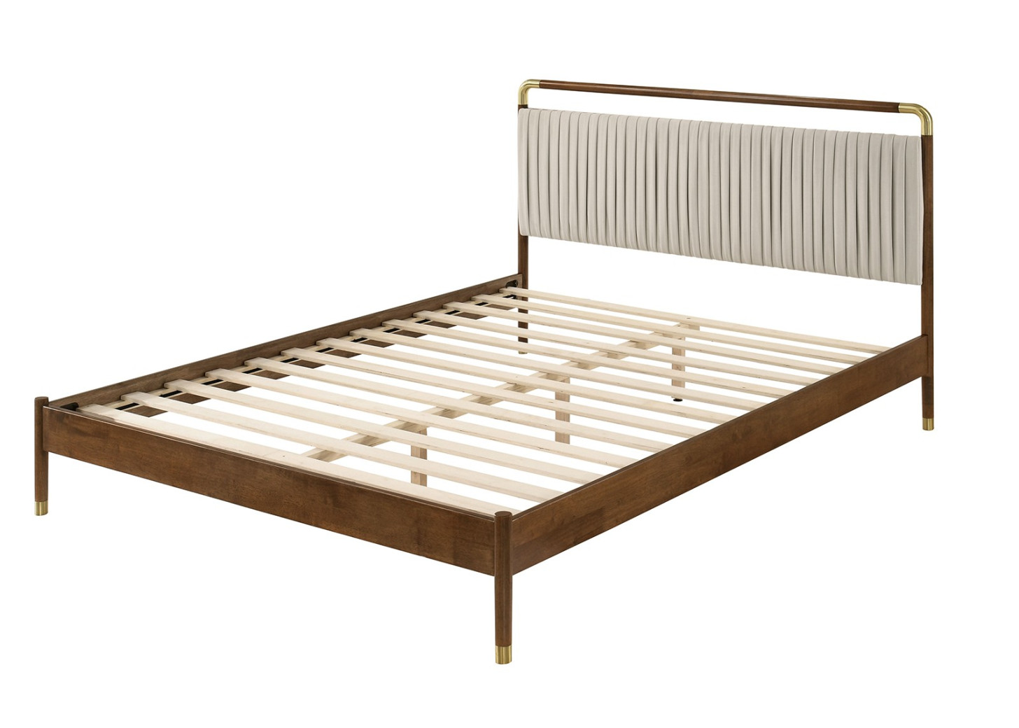 FM72033WN 5PC Bedroom Set Walnut Finish Mid-Century Modern Style Romford Collection by Furniture of America