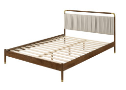 FM72033WN 5PC Bedroom Set Walnut Finish Mid-Century Modern Style Romford Collection by Furniture of America