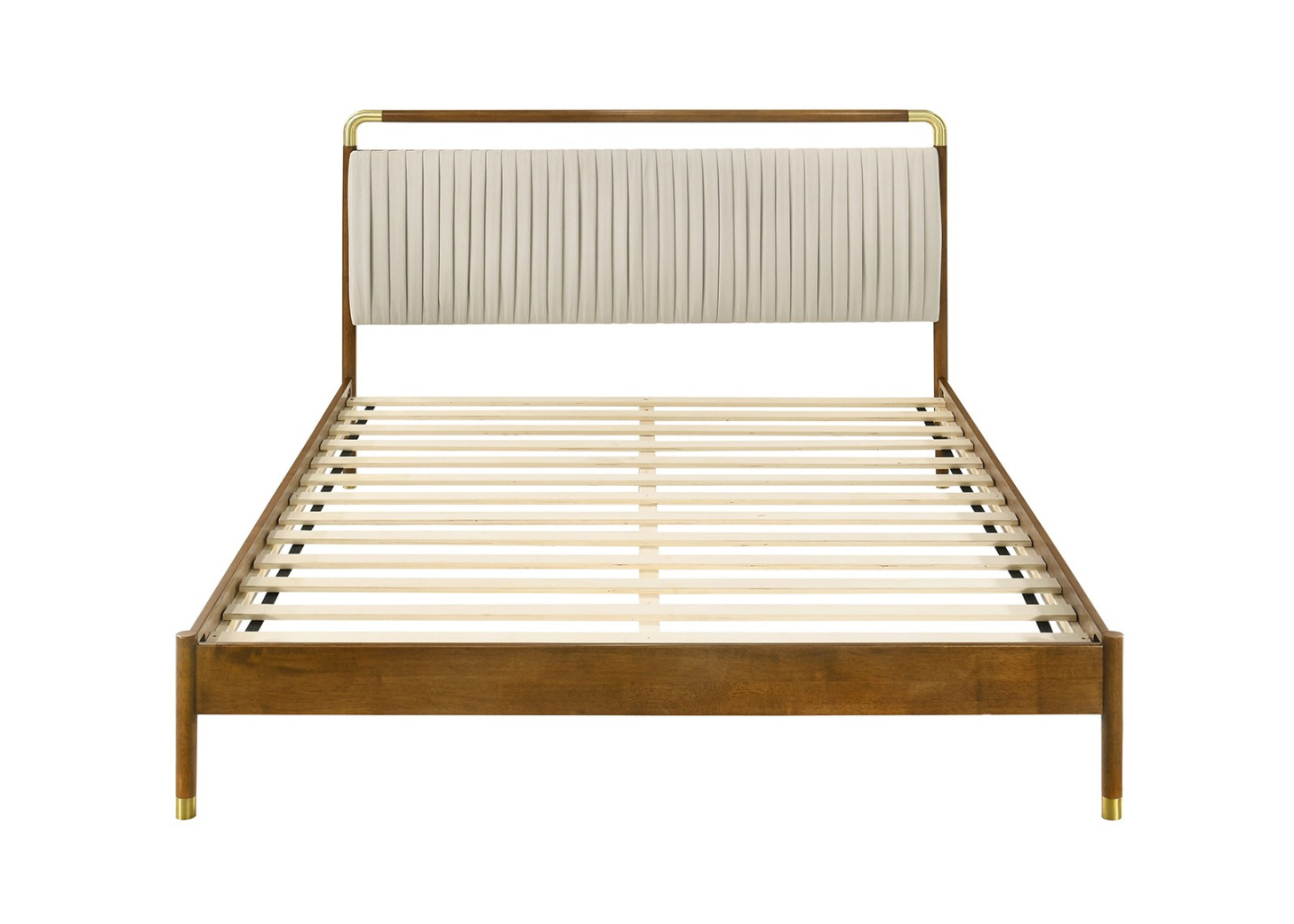 FM72033WN 5PC Bedroom Set Walnut Finish Mid-Century Modern Style Romford Collection by Furniture of America