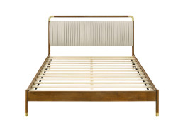 FM72033WN 5PC Bedroom Set Walnut Finish Mid-Century Modern Style Romford Collection by Furniture of America