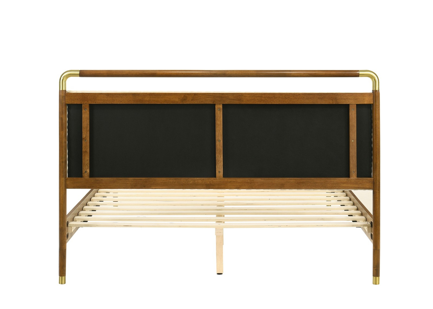 FM72033WN 5PC Bedroom Set Walnut Finish Mid-Century Modern Style Romford Collection by Furniture of America