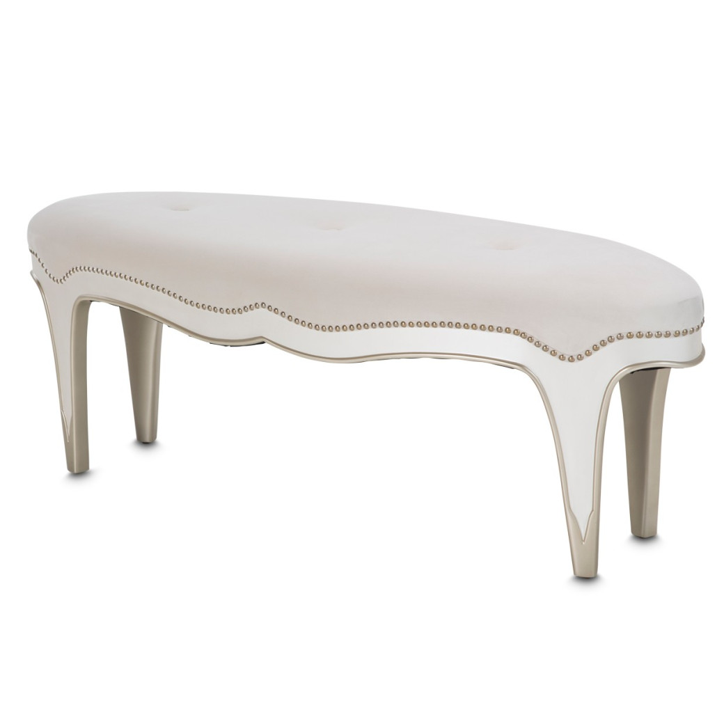 Bench Creamy Pearl Finish London Place Collection By Michael Amini