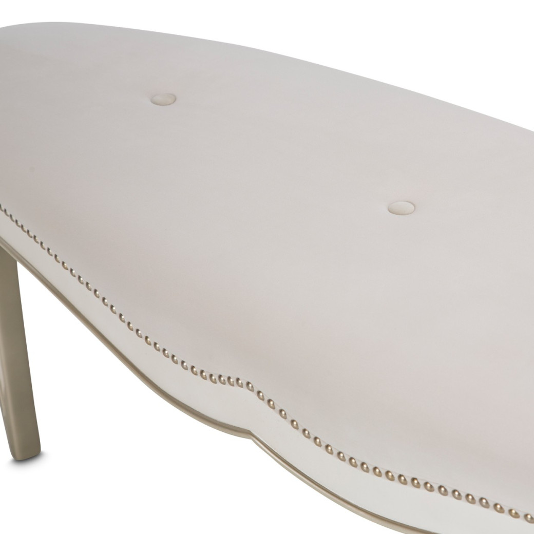 Bench Creamy Pearl Finish London Place Collection By Michael Amini