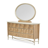 Storage Console- Dresser & Mirror Villa Cherrie Caramel Collection By Michael Amini  N9008050SA-60-134