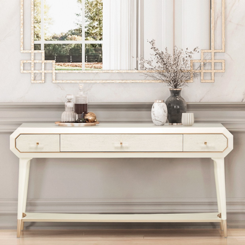 Console Table Medium Champagne finish La Rachelle Collection By Michael Amini  9034223-136