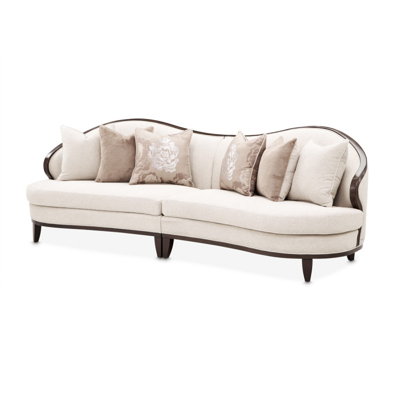 Camellia Field 2 Piece Sofa Linen Warm Pecan Finish By Michael Amini N9090-2PC-LINEN-400