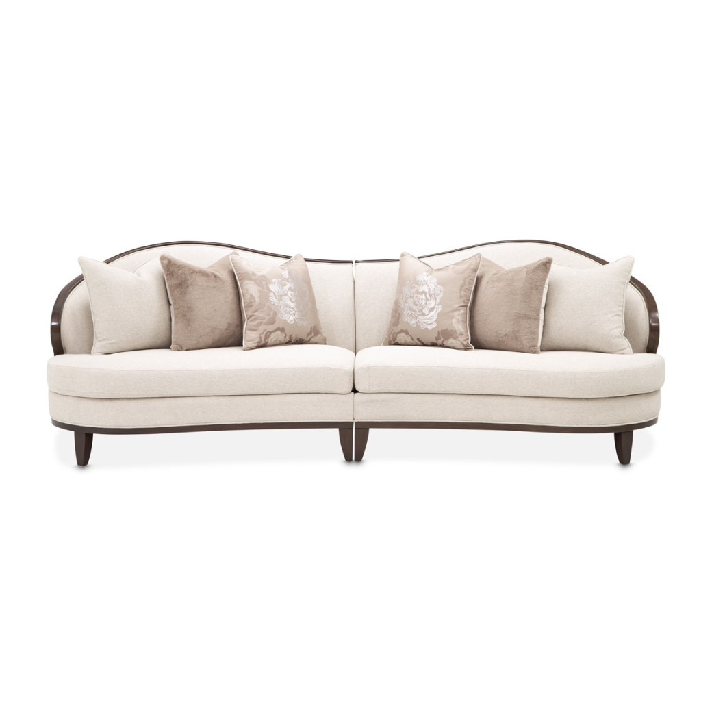 Camellia Field 2 Piece Sofa Linen Warm Pecan Finish By Michael Amini N9090-2PC-LINEN-400