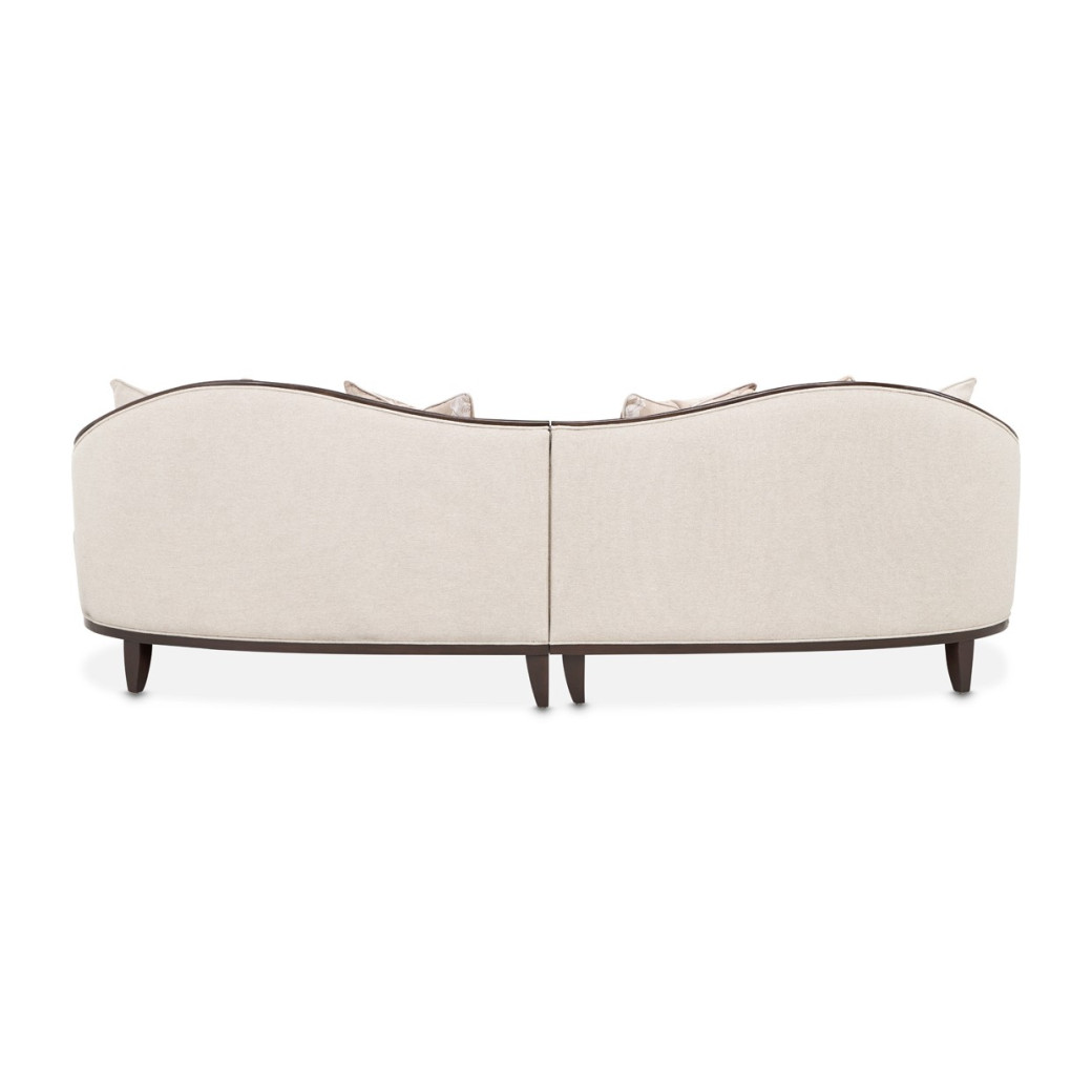 Camellia Field 2 Piece Sofa Linen Warm Pecan Finish By Michael Amini N9090-2PC-LINEN-400