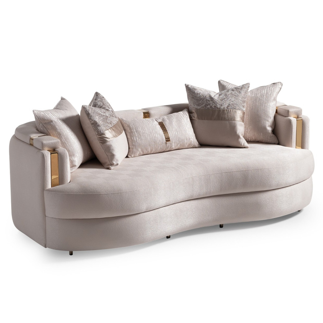 Standard Sofa Gold Finish Carmela Collection By Michael Amini LFR-CRMA815-AMD-806