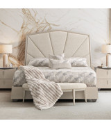King Panel Bed Silver Mist Finish Fantosini Collection by Michael Amini 9091012QN3-823