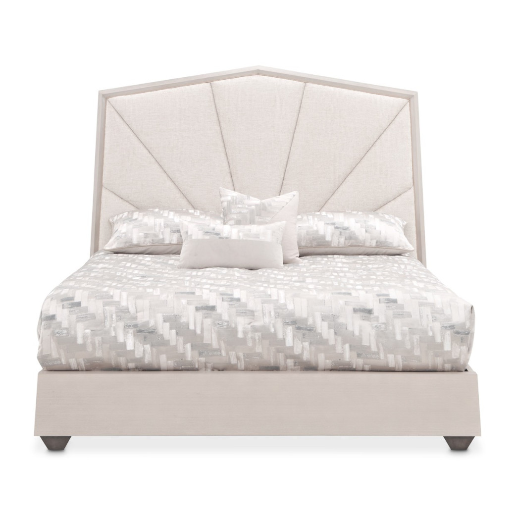 King Panel Bed Silver Mist Finish Fantosini Collection by Michael Amini 9091012QN3-823