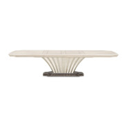 7PC Pedestal Dining Table Set Silver Mist Finish Fantosini Collection By Michael Amini 9091002-823