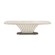 7PC Pedestal Dining Table Set Silver Mist Finish Fantosini Collection By Michael Amini 9091002-823
