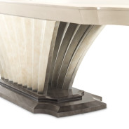 7PC Pedestal Dining Table Set Silver Mist Finish Fantosini Collection By Michael Amini 9091002-823